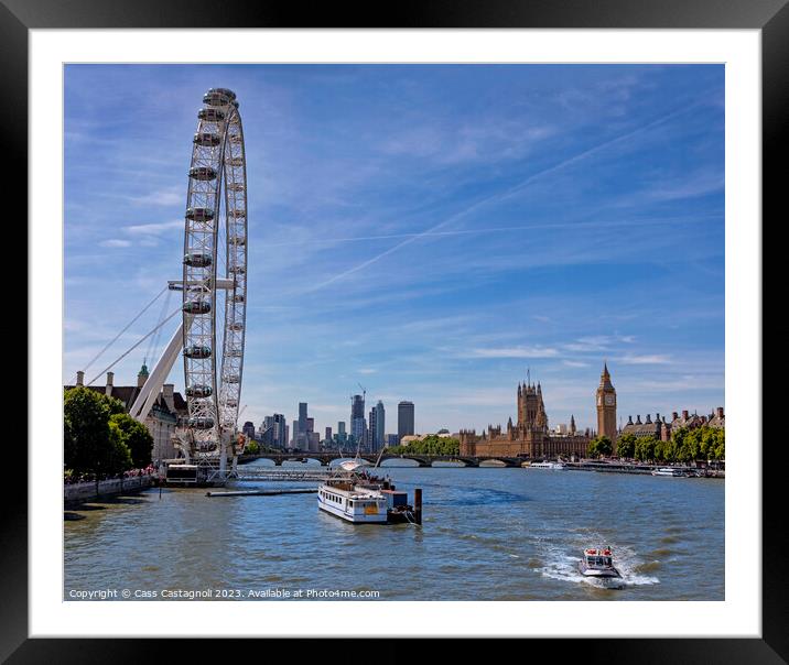 London river Thames scene Framed Mounted Print by Cass Castagnoli