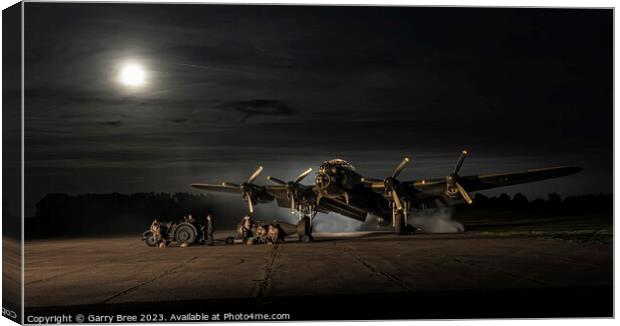 Lancaster Bomber  'Just Jane' loading Canvas Print by Garry Bree