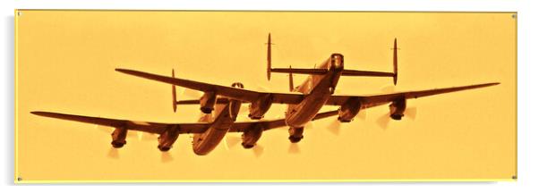 Avro Lancasters (sepia) Acrylic by Allan Durward Photography