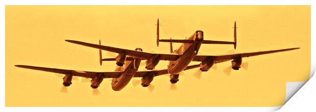 Avro Lancasters (sepia) Print by Allan Durward Photography