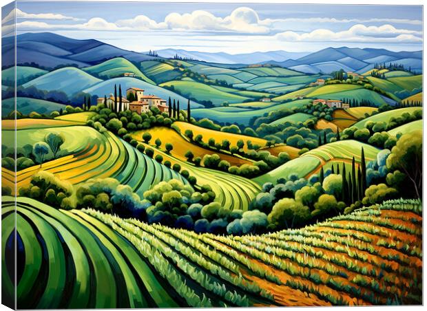 Rolling Hills Of Tuscany Canvas Print by Steve Smith