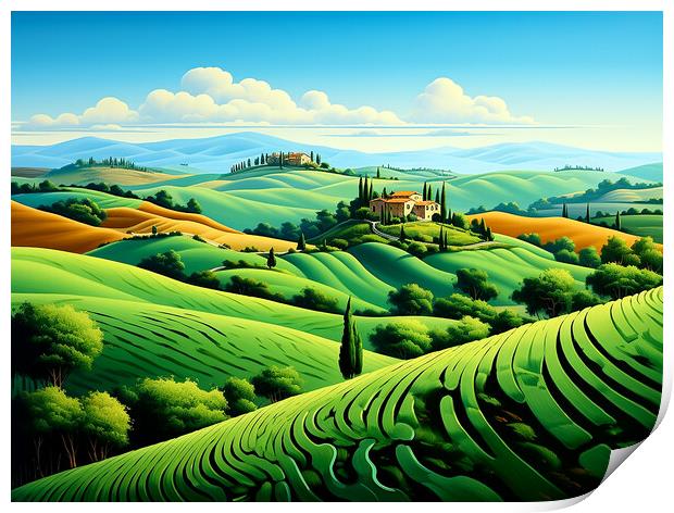 Rolling Hills Of Tuscany Print by Steve Smith