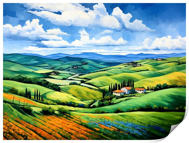 Rolling Hills Of Tuscany Print by Steve Smith