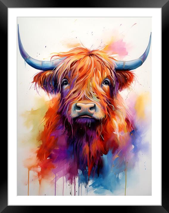 Highland Cow Portrait Framed Mounted Print by Steve Smith