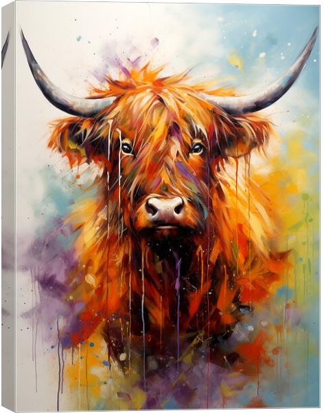 Highland Cow Portrait Canvas Print by Steve Smith