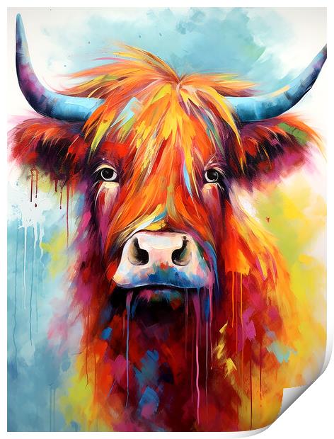 Highland Cow Portrait Print by Steve Smith