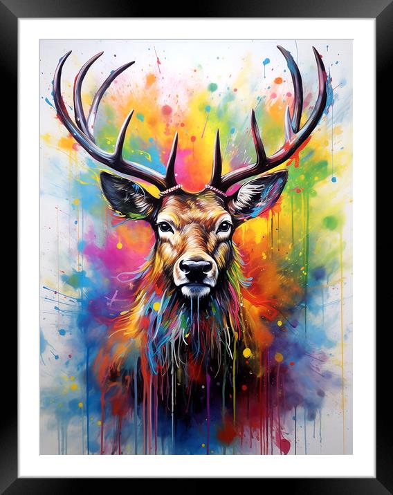 Scottish Stag Portrait Framed Mounted Print by Steve Smith