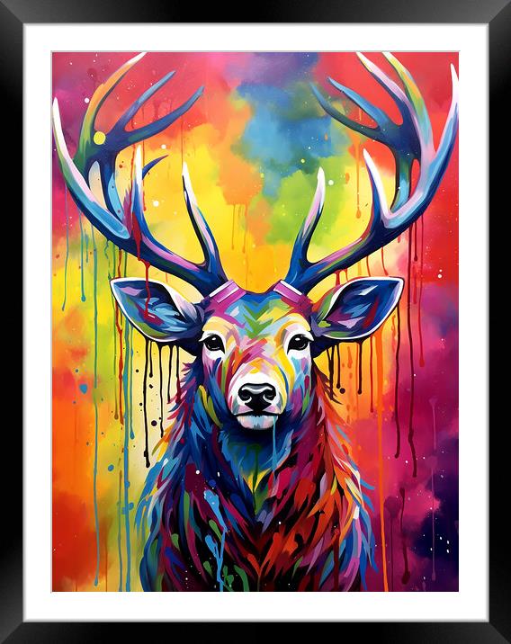 Scottish Stag Portrait Framed Mounted Print by Steve Smith