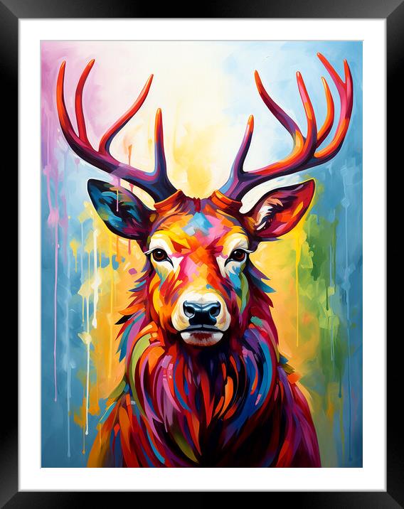 Scottish Stag Portrait Framed Mounted Print by Steve Smith