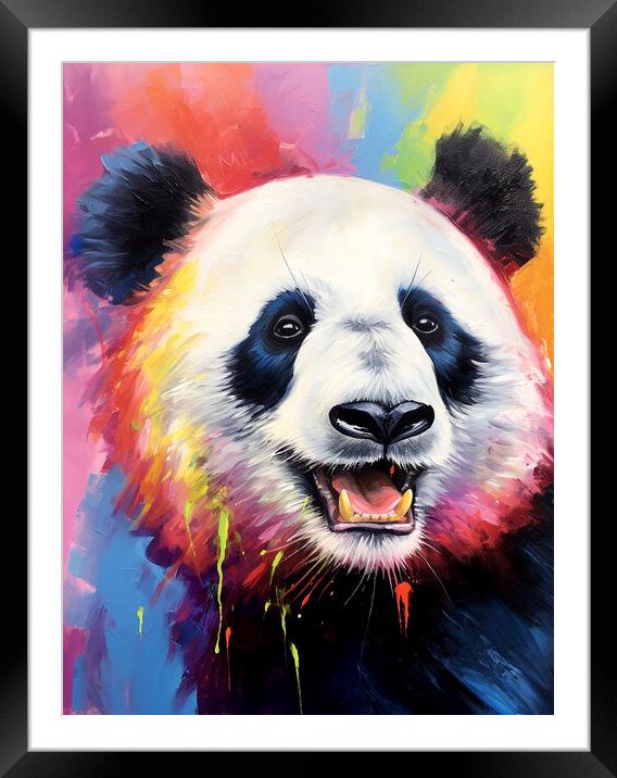 Giant Panda Portrait Framed Mounted Print by Steve Smith