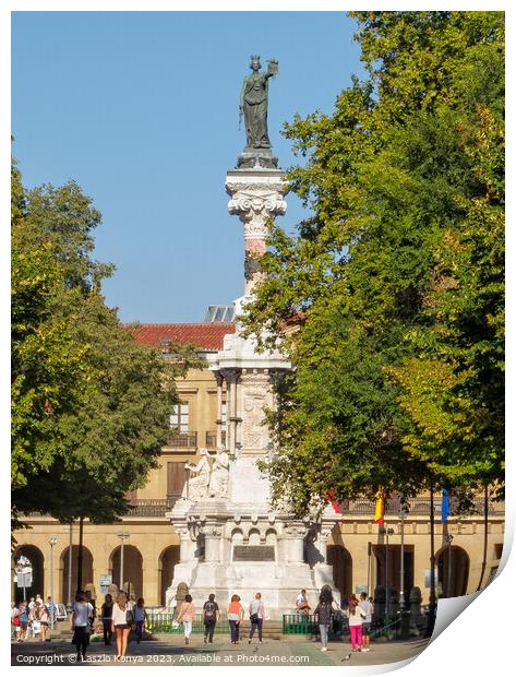 Monument to the Fueros de Navarre - Pamplona Print by Laszlo Konya