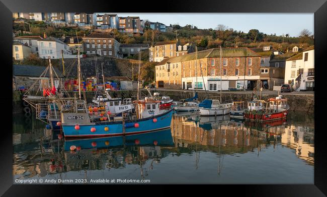 Mevagissey Harbour Sunrise Framed Print by Andy Durnin