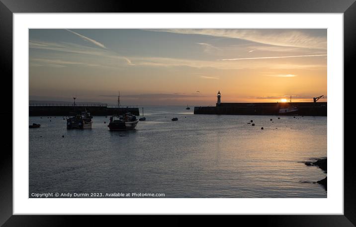Mevagissey Habour Sunrise Framed Mounted Print by Andy Durnin