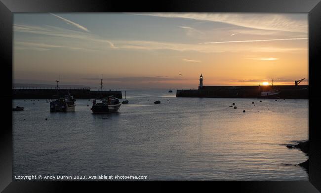 Mevagissey Habour Sunrise Framed Print by Andy Durnin