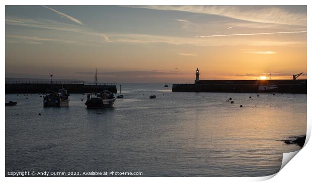 Mevagissey Habour Sunrise Print by Andy Durnin