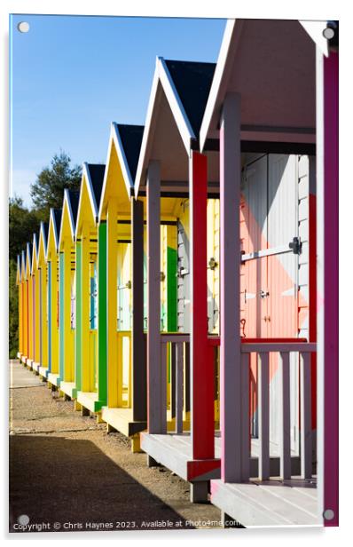 Colourful Beach Huts in Folkestone  Acrylic by Chris Haynes