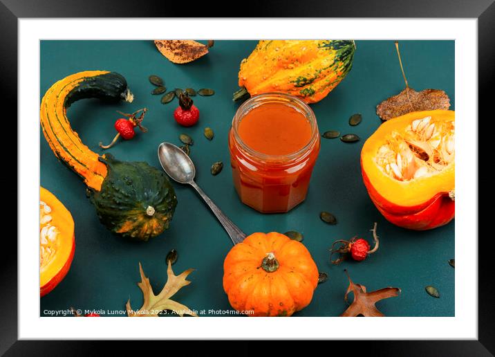 Fragrant autumn pumpkin, squash jam. Framed Mounted Print by Mykola Lunov Mykola