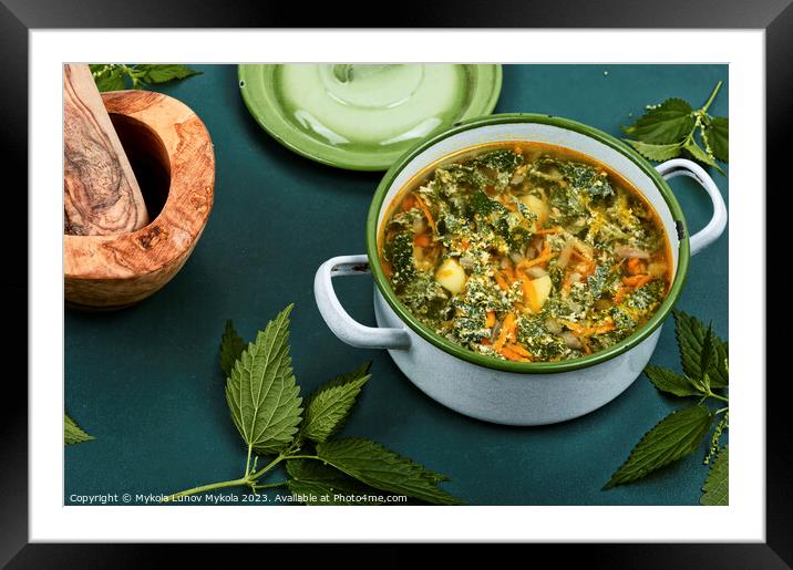 Healthy green soup. Framed Mounted Print by Mykola Lunov Mykola