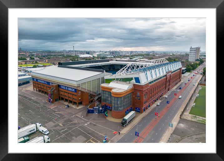 Ibrox home of the Gers Framed Mounted Print by Apollo Aerial Photography