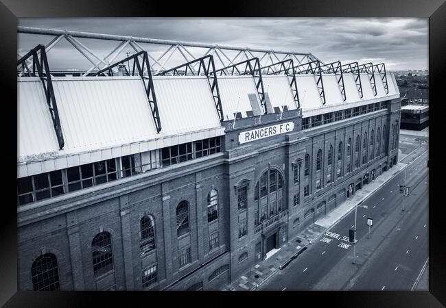Ibrox Monotone Framed Print by Apollo Aerial Photography