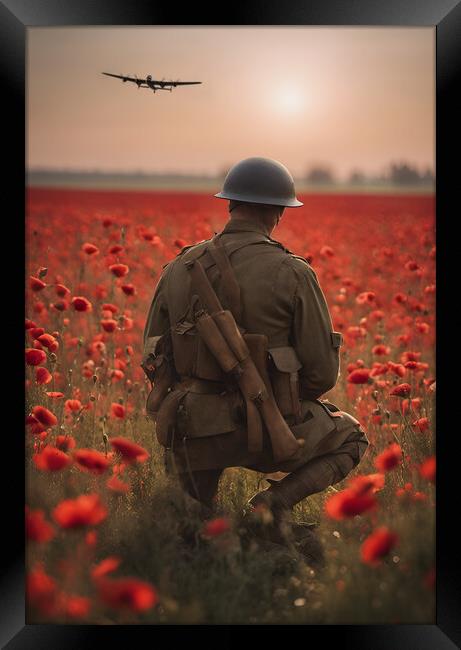 The Poppy Soldier Framed Print by J Biggadike