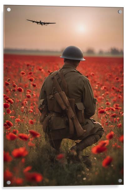 The Poppy Soldier Acrylic by J Biggadike