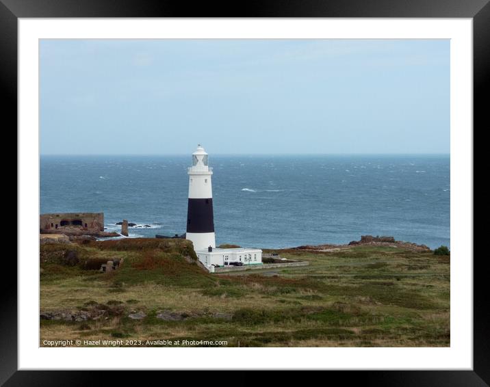 Mannez Lighthouse, Alderney Framed Mounted Print by Hazel Wright