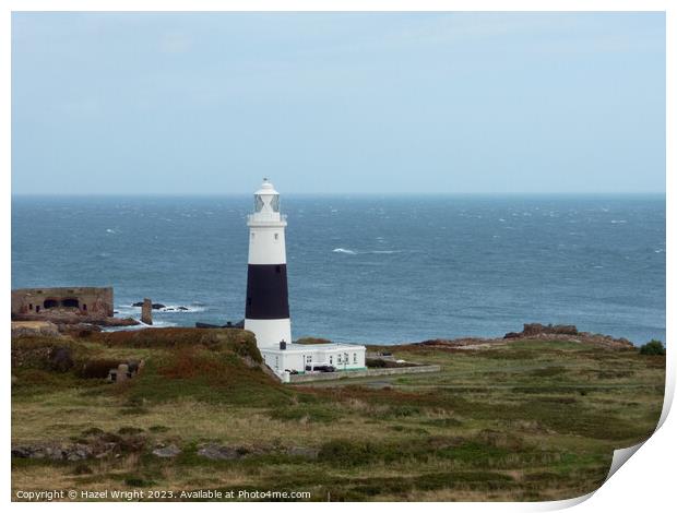 Mannez Lighthouse, Alderney Print by Hazel Wright
