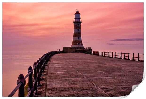 Roker Pier Fisherman Print by Tim Hill