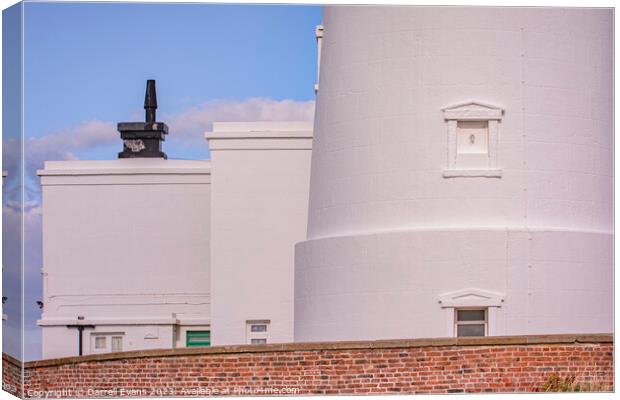 Lighthouse in White Canvas Print by Darrell Evans