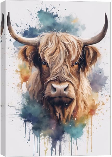 Highland Cow Portrait Canvas Print by Picture Wizard