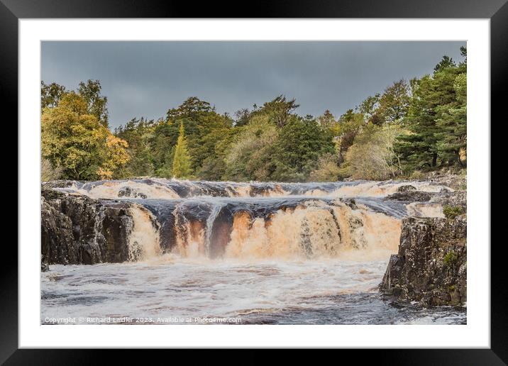 Low Force Waterfall in Spate after Storm Babet October 2023 Framed Mounted Print by Richard Laidler