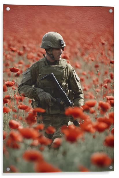Poppy Soldier Acrylic by Picture Wizard