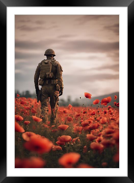 Poppy Soldier Framed Mounted Print by Picture Wizard
