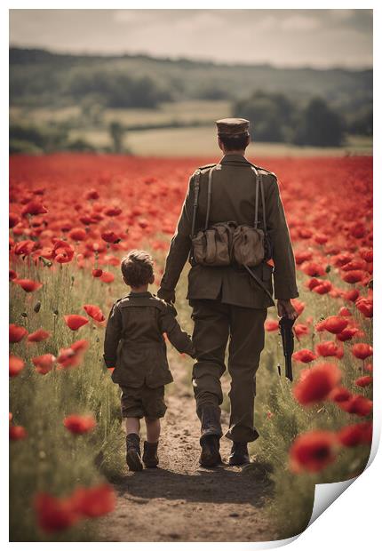 Welcome Home Dad Print by Picture Wizard