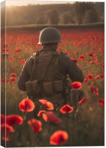 Soldier Poppy Field Canvas Print by Picture Wizard