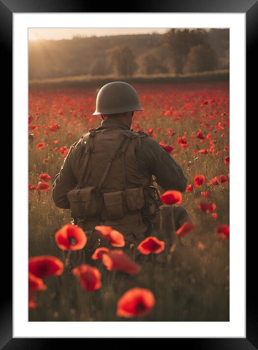Soldier Poppy Field Framed Mounted Print by Picture Wizard