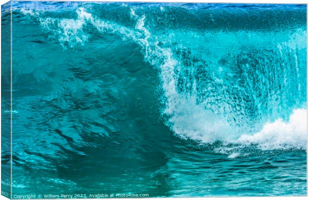 Colorful Large Wave Waimea Bay North Shore Oahu Hawaii Canvas Print by William Perry