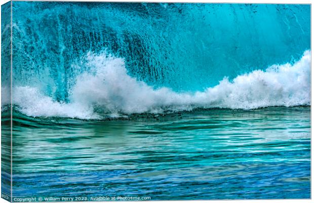 Colorful Large Wave Waimea Bay North Shore Oahu Hawaii Canvas Print by William Perry