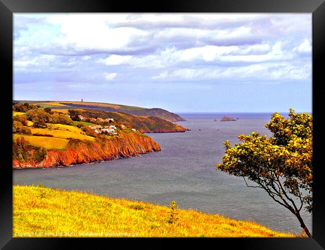 Coastline, Devon. Framed Print by john hill