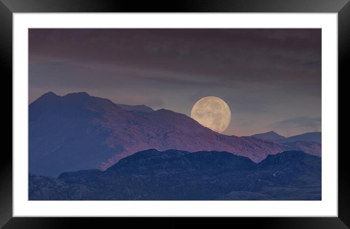 Moonrise behind the mountains of Snowdonia Framed Mounted Print by Rory Trappe