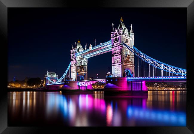 Tower Bridge at Night Framed Print by Picture Wizard