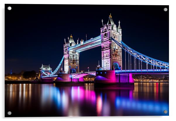 Tower Bridge at Night Acrylic by Picture Wizard