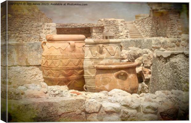 Pots at Knossos, Crete with artistic filter Canvas Print by Jim Jones