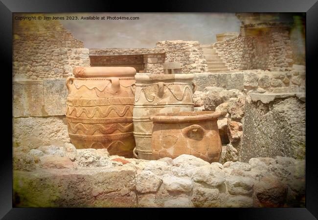 Pots at Knossos, Crete with artistic filter Framed Print by Jim Jones