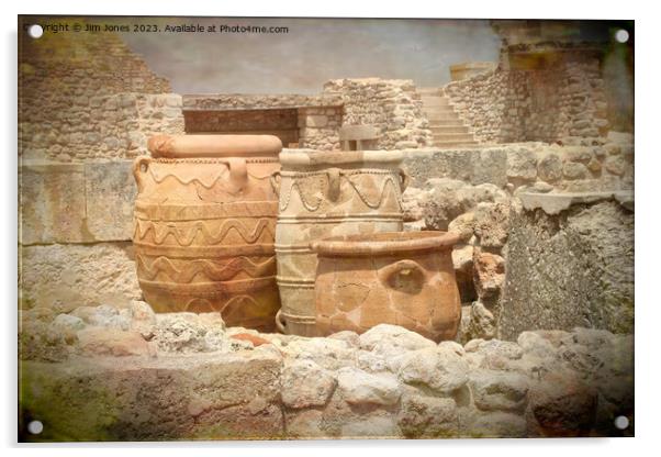 Pots at Knossos, Crete with artistic filter Acrylic by Jim Jones