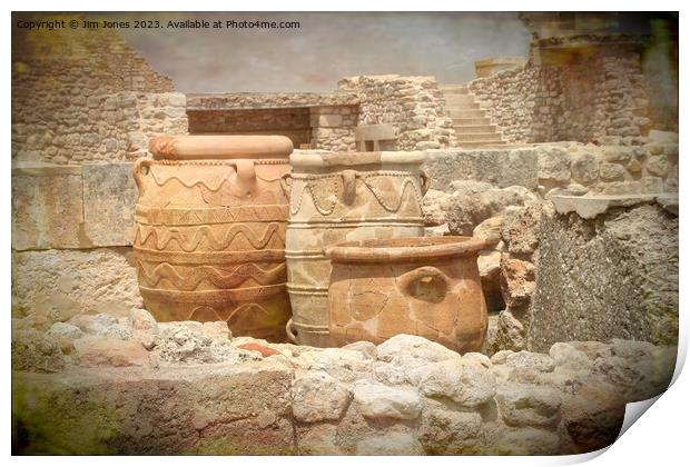 Pots at Knossos, Crete with artistic filter Print by Jim Jones
