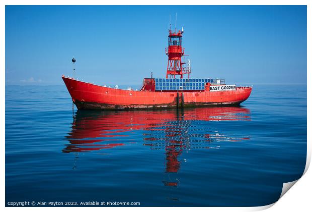 East Goodwin Lightship Print by Alan Payton