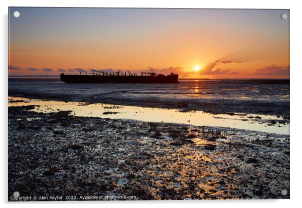Wreck at sunrise, Murston, Kent Acrylic by Alan Payton