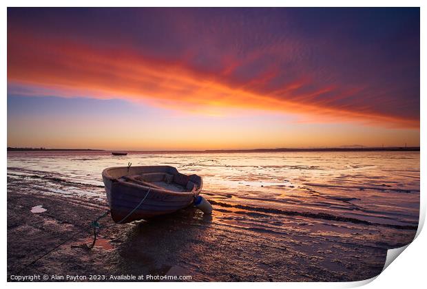 Sunrise at Swale Estuary Print by Alan Payton